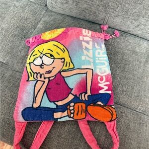 Disney Lizzie McGuire Pink and Orange Drawstring Towel Bag - just the bag!
